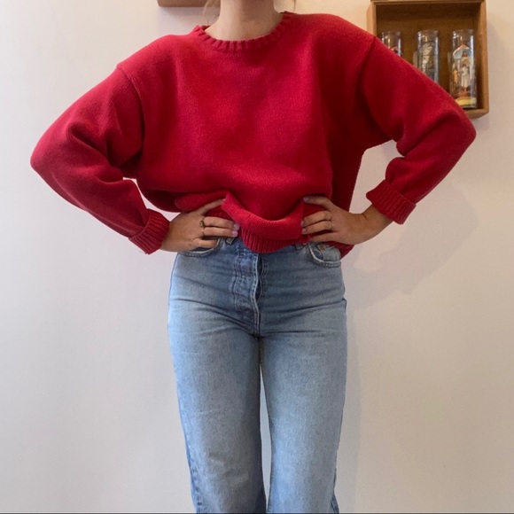 Vintage Eddie Bauer Red Knit Sweater - Picture 2 of 5
